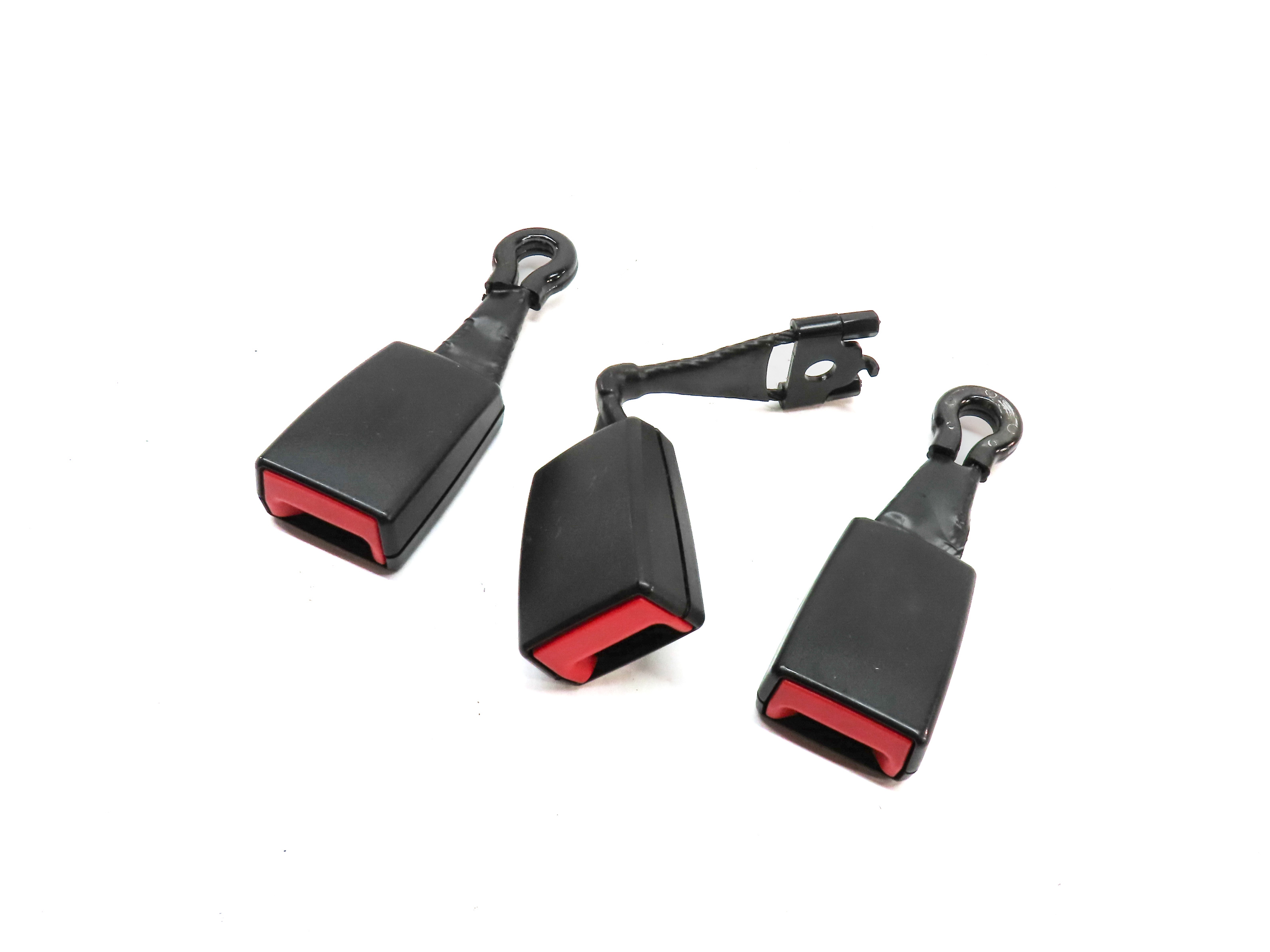 2012 AUDI Q5 B8 8R REAR LEFT RIGHT CENTER SEATBELT BUCKLE RECEIVER SET 3 (BLACK) — exact item pictured